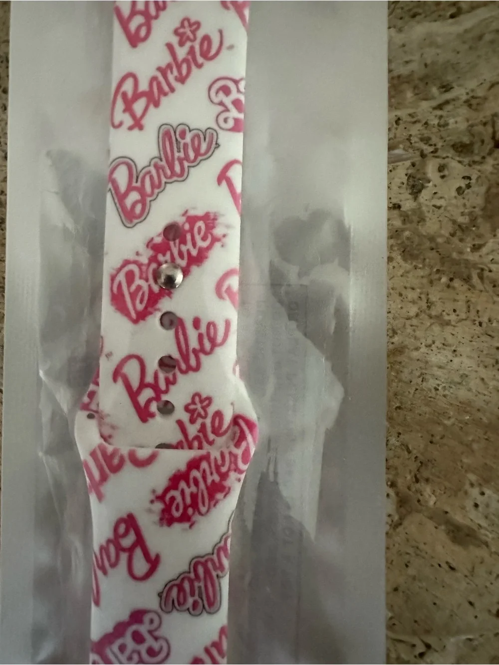 Barbie Pink and White Logo Apple Watch Band 38/40/41mm